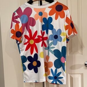 SHEIN Floral White and Pink Top